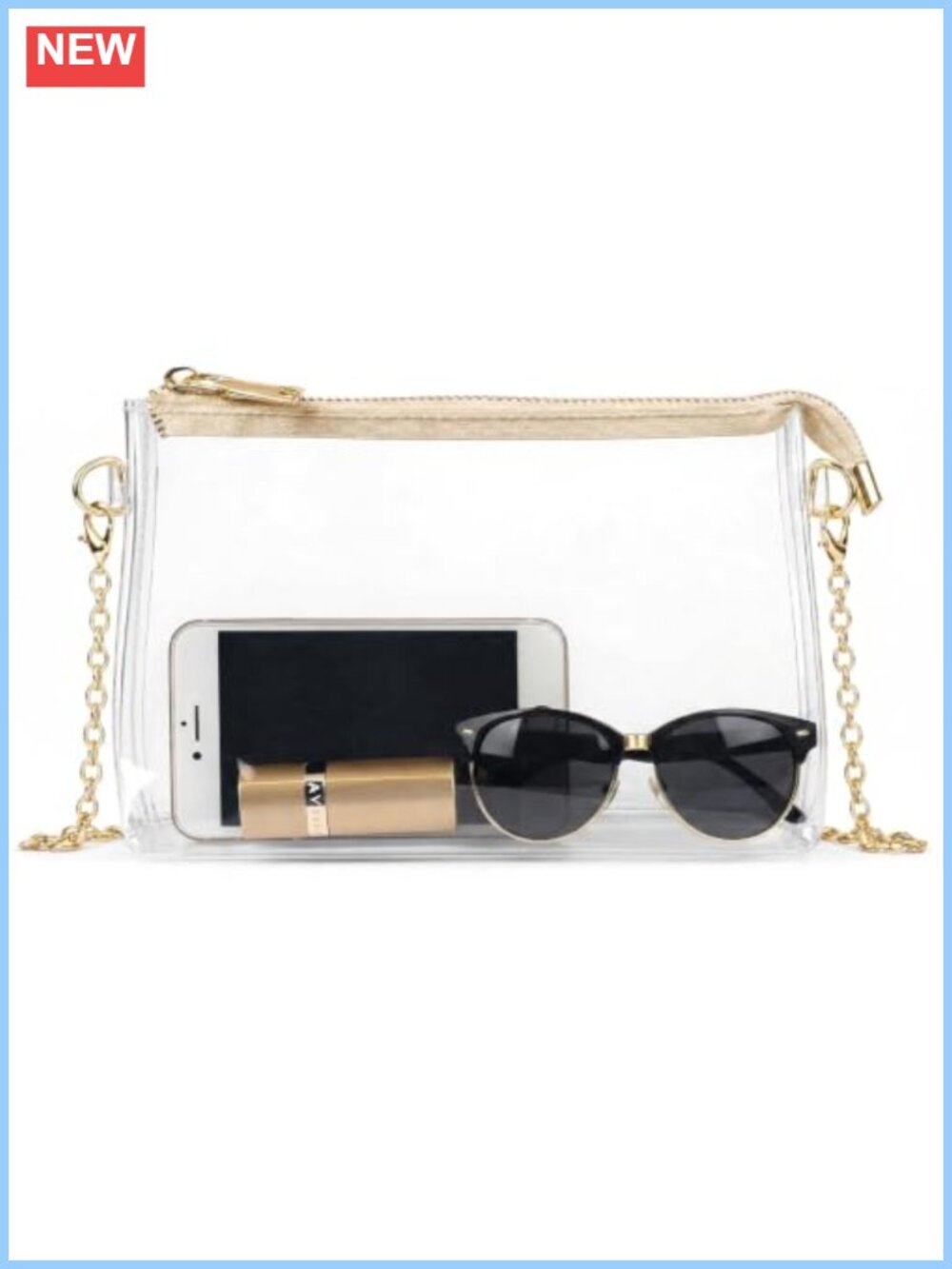 Clear PVC Crossbody Purse Stadium Approved Concert Bag
